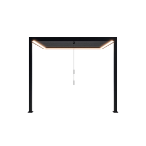 Przyścienna Pergola tarasowa aluminiowa NORDVIC Skyline LED Light 3 x 3 m Antracyt